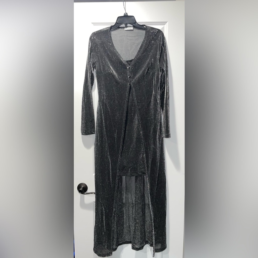 Large silver/black dress with Sweater